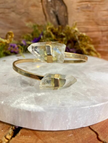 Bracelete Dourado Cristal Transparente