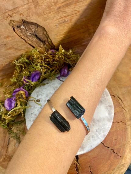 Bracelete Prata Turmalina Negra