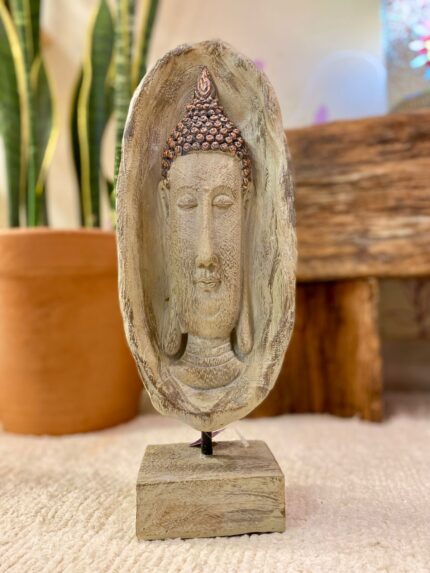 Escultura Busto de Buda com Detalhes Rosé – 37cm