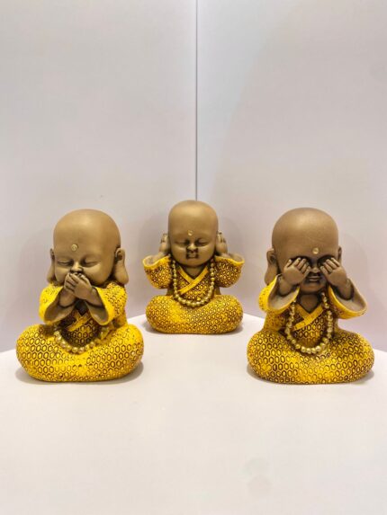 Trio de Budas – Não Vejo, Não Ouço, Não Falo (Amarelo)