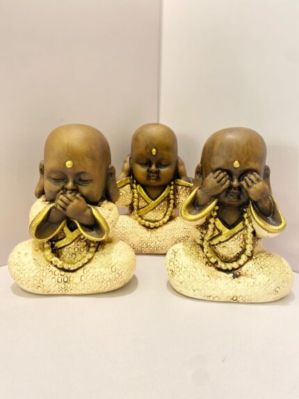 Trio de Budas – Não Vejo, Não Ouço, Não Falo (Off-white)