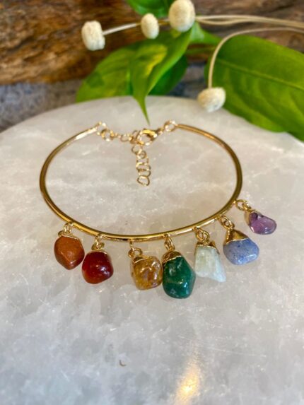 Bracelete 7 Chakras – Folheada a Ouro